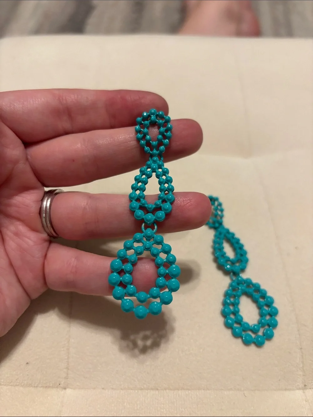 Turquoise Teardrop Beaded Dangle Earrings - Women Jewelry